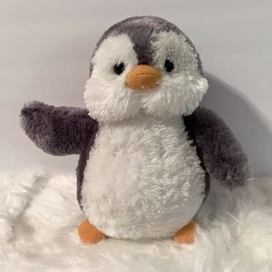 NWT Aurora World Gray ‘Paddy’ Penguin Plush Stuffed Animal Toy #07892